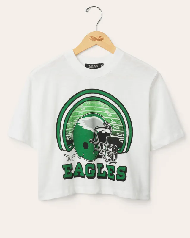 Women's Philadelphia Eagles Game Time Mock Neck Crop Tee sold by Junk Food Clothing