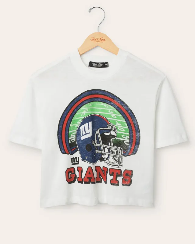 Women's New York Giants Game Time Mock Neck Crop Tee sold by Junk Food Clothing