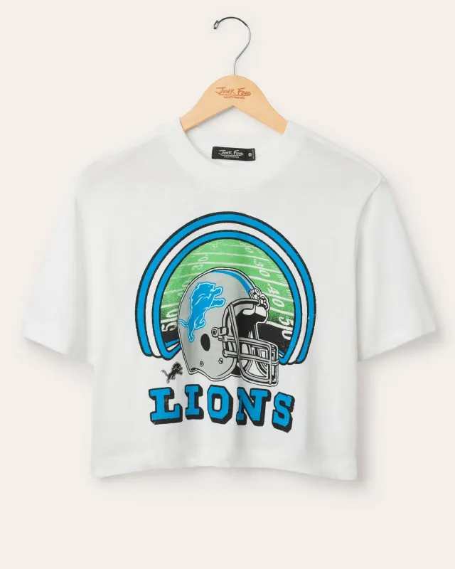 Women's Detroit Lions Game Time Mock Neck Crop Tee sold by Junk Food Clothing