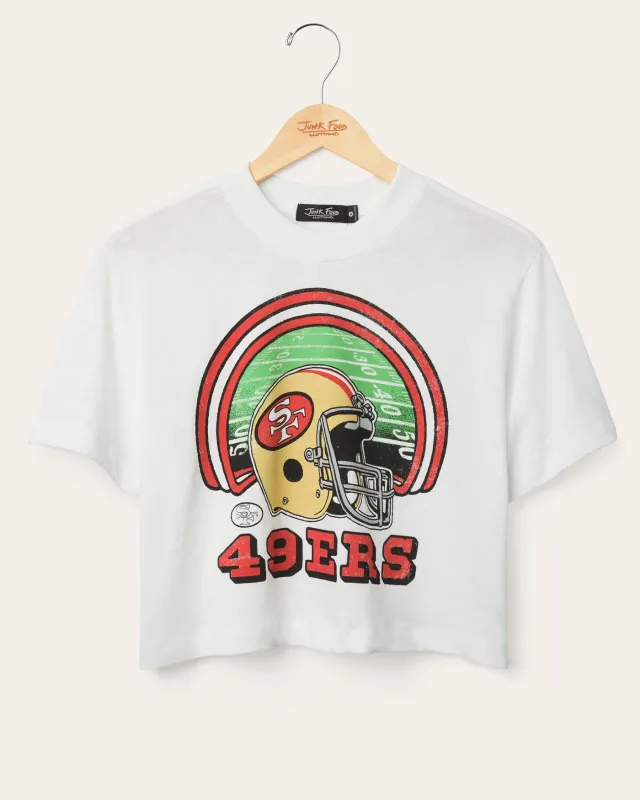 Women's San Francisco 49ers Game Time Mock Neck Crop Tee sold by Junk Food Clothing