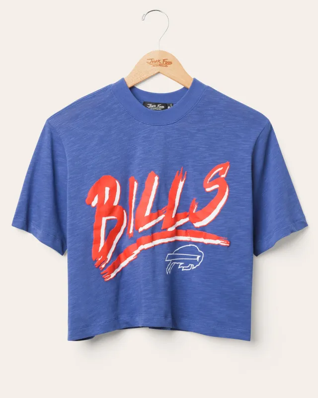Women's Buffalo Bills Thrill Mock Neck Crop Tee sold by Junk Food Clothing