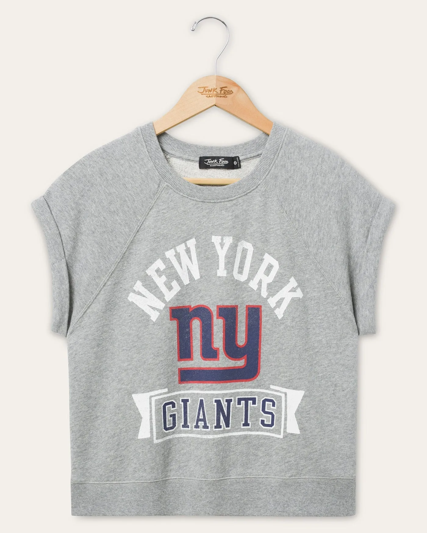 Women's New York Giants Raglan Fleece Tank sold by Junk Food Clothing