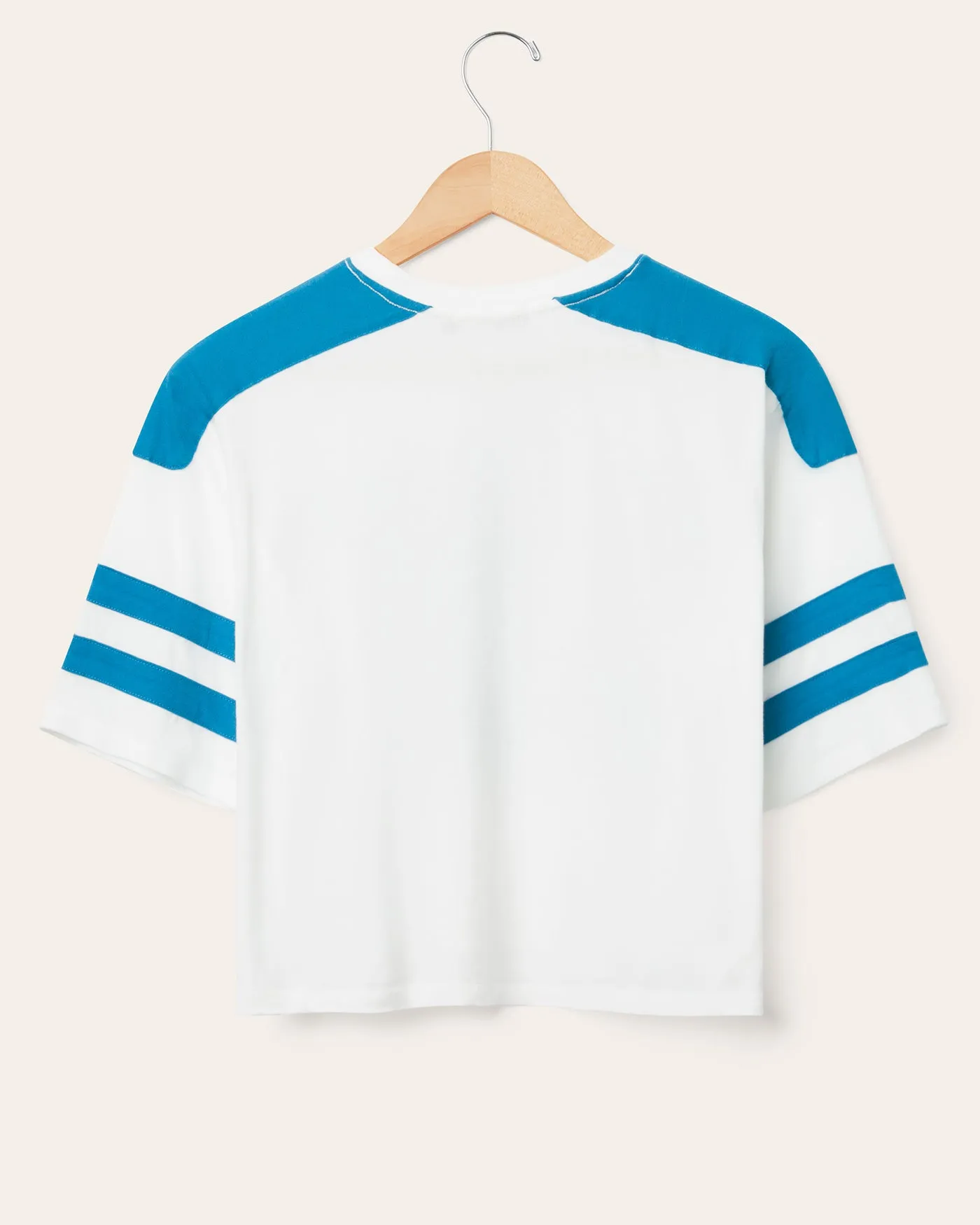 Women's Detroit Lions Striped Crop Tee sold by Junk Food Clothing product image thumbnail 2