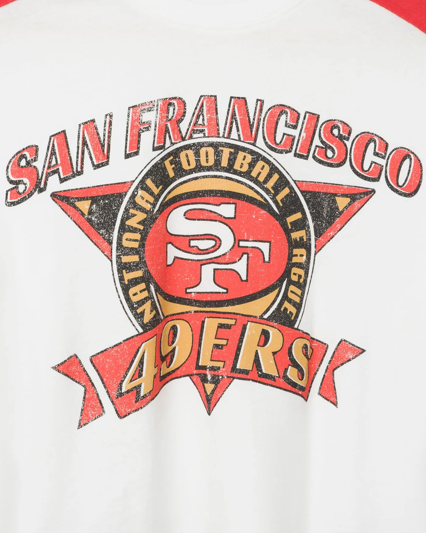 Women's San Francisco 49ers Striped Crop Tee sold by Junk Food Clothing product image thumbnail 3