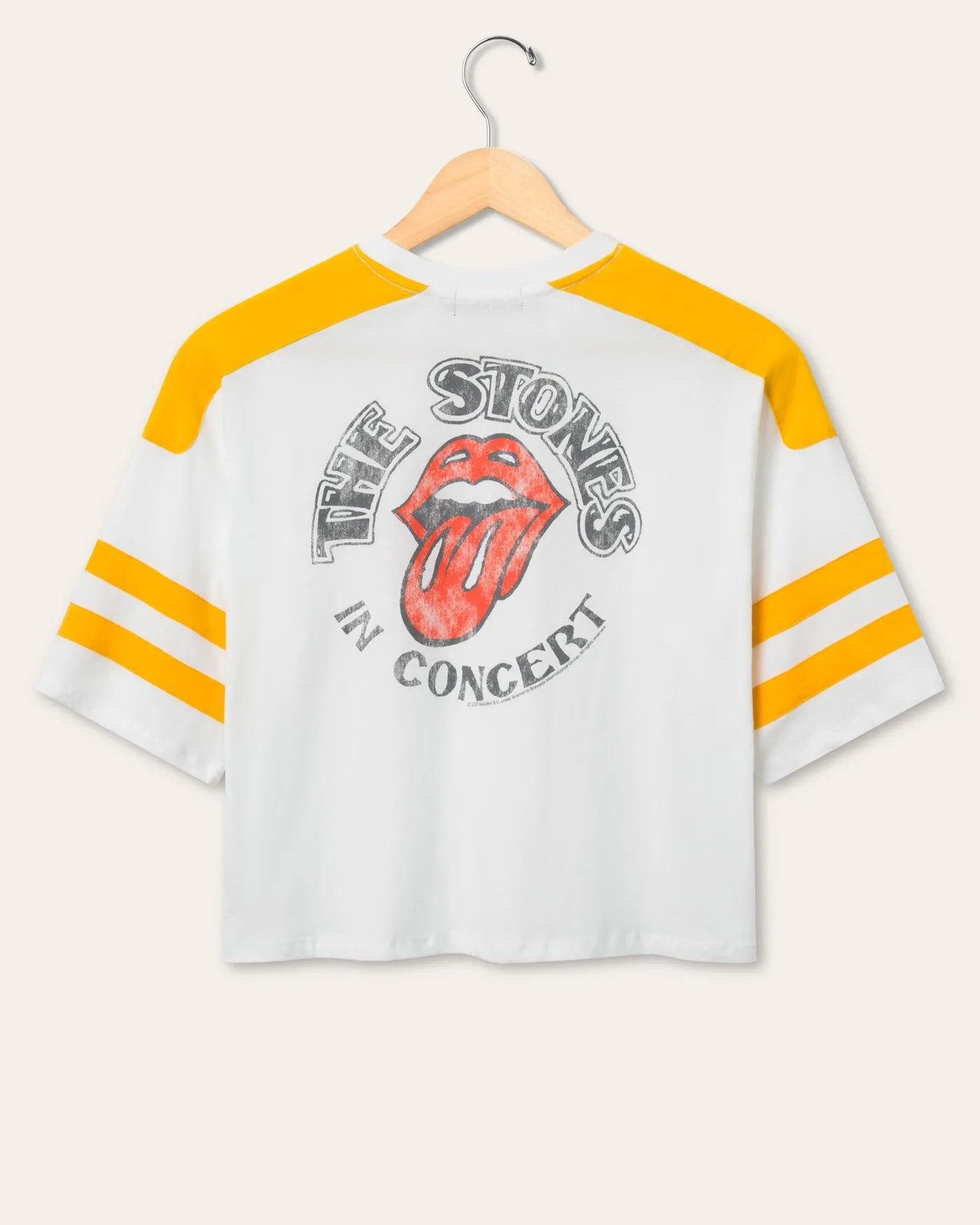 Women's The Rolling Stones Striped Crop Tee sold by Junk Food Clothing product image thumbnail 2