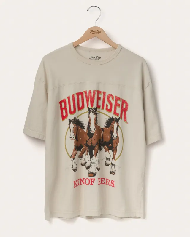 Budweiser King of Beers Jersey Tee sold by Junk Food Clothing