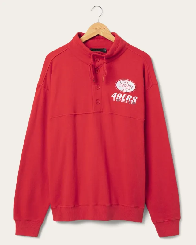 San Francisco 49ers Mock Button Up Fleece sold by Junk Food Clothing