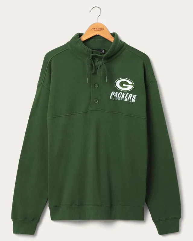 Green Bay Packers Mock Button Up Fleece sold by Junk Food Clothing