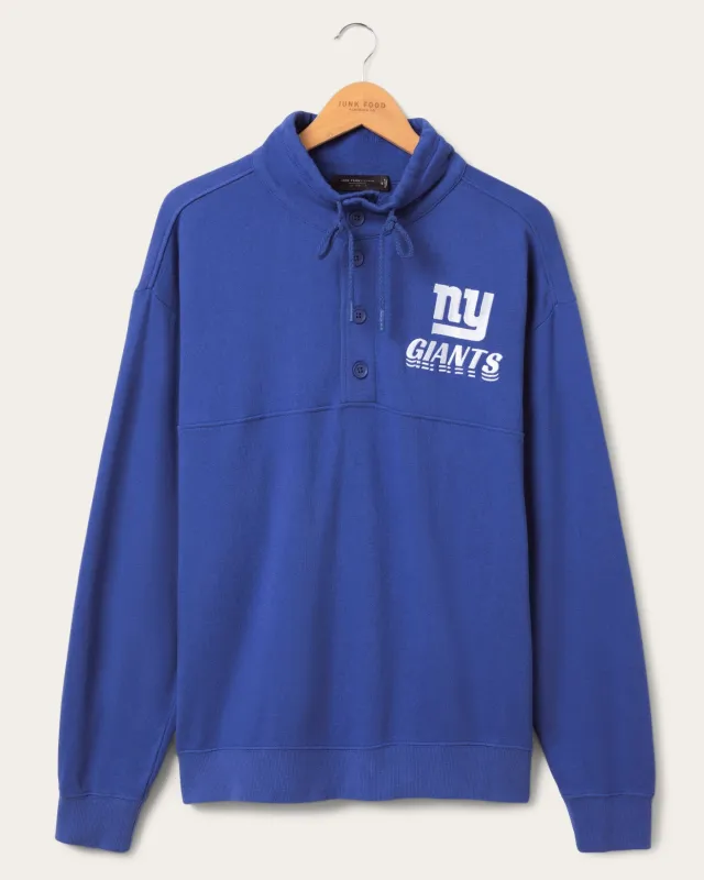 New York Giants Mock Button Up Fleece sold by Junk Food Clothing