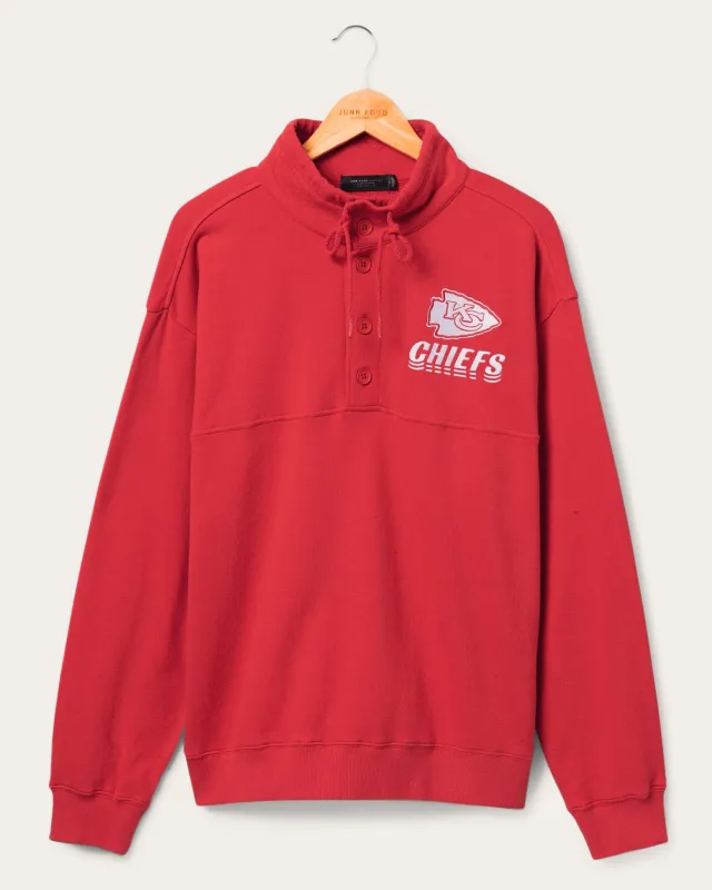 Kansas City Chiefs Mock Button Up Fleece sold by Junk Food Clothing