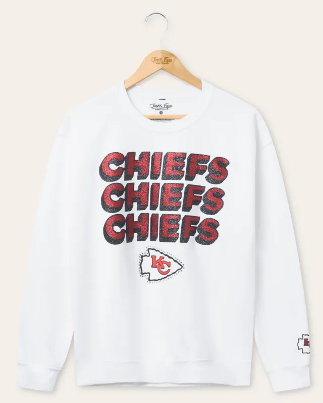 Kansas City Chiefs Repeat Bling Flea Market Crew Fleece sold by Junk Food Clothing