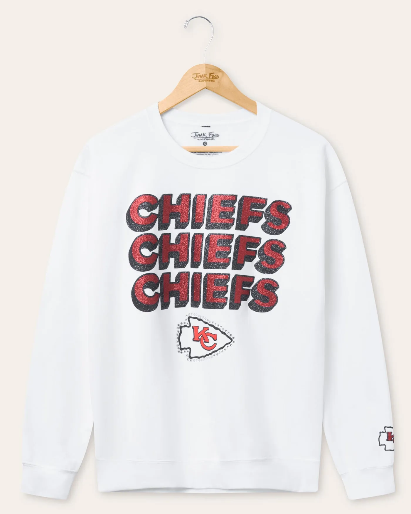 Kansas City Chiefs Repeat Bling Flea Market Crew Fleece sold by Junk Food Clothing