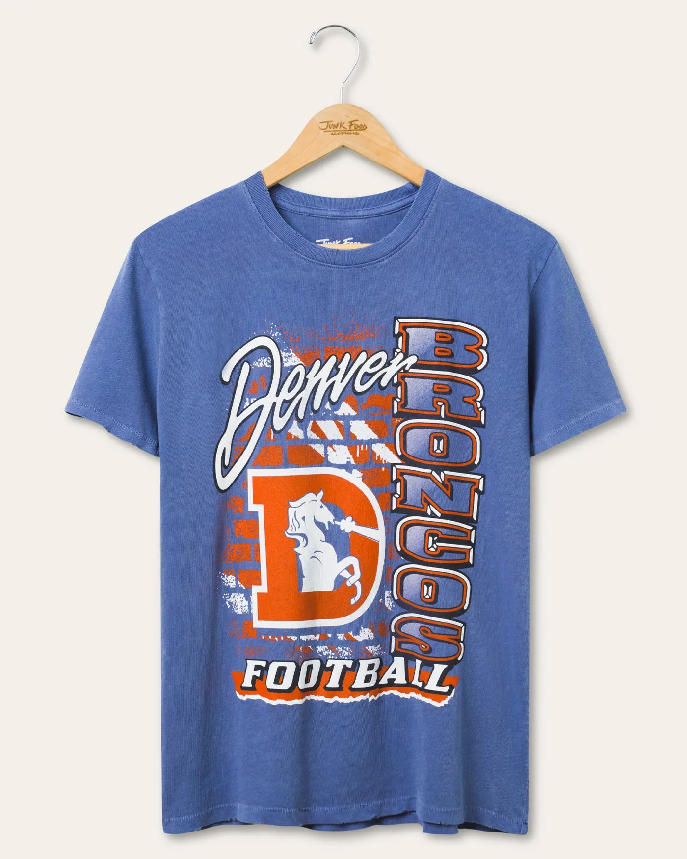 Women's Denver Broncos Brick Vintage Tee sold by Junk Food Clothing