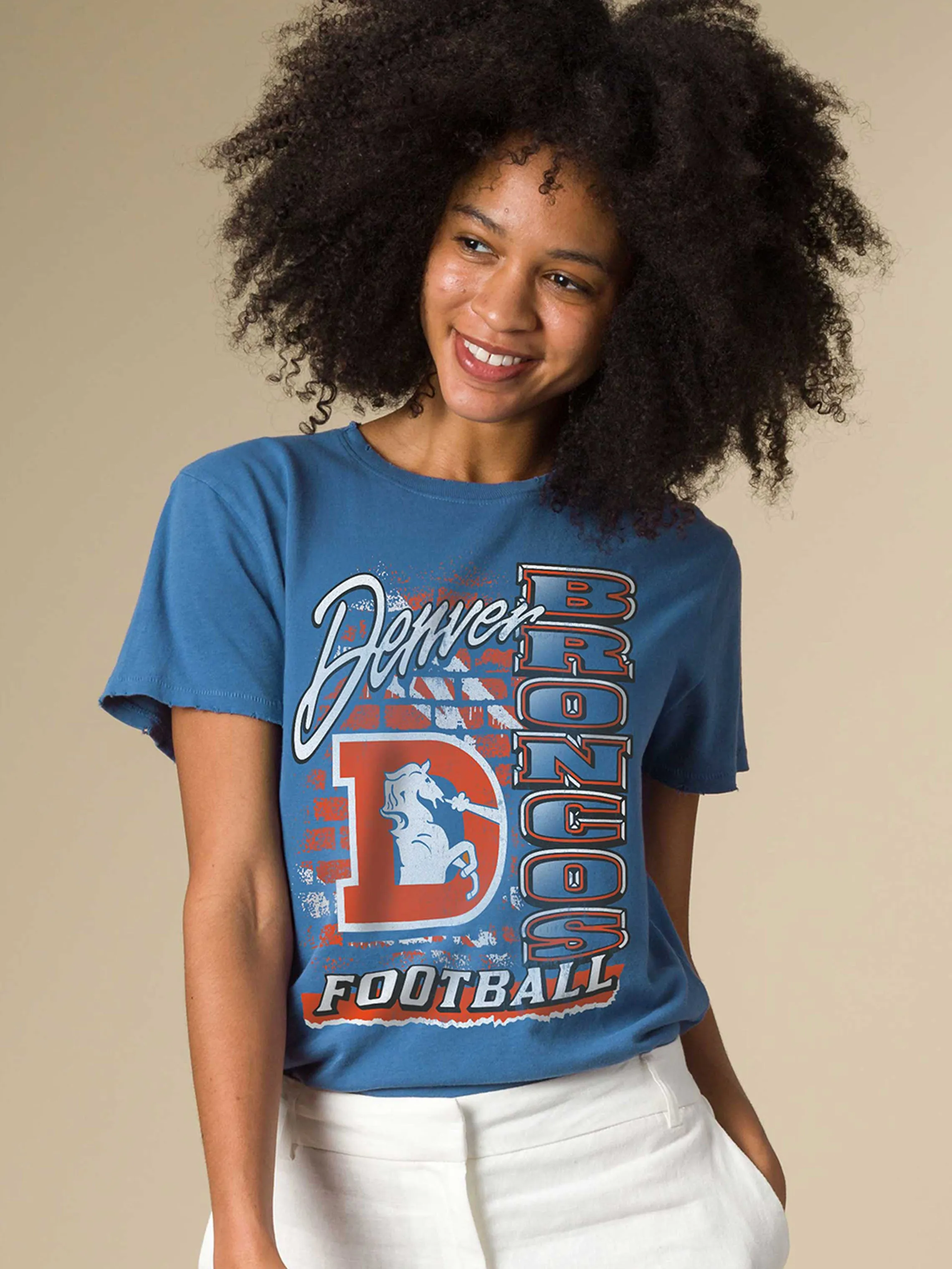 Women's Denver Broncos Brick Vintage Tee sold by Junk Food Clothing product image thumbnail 3
