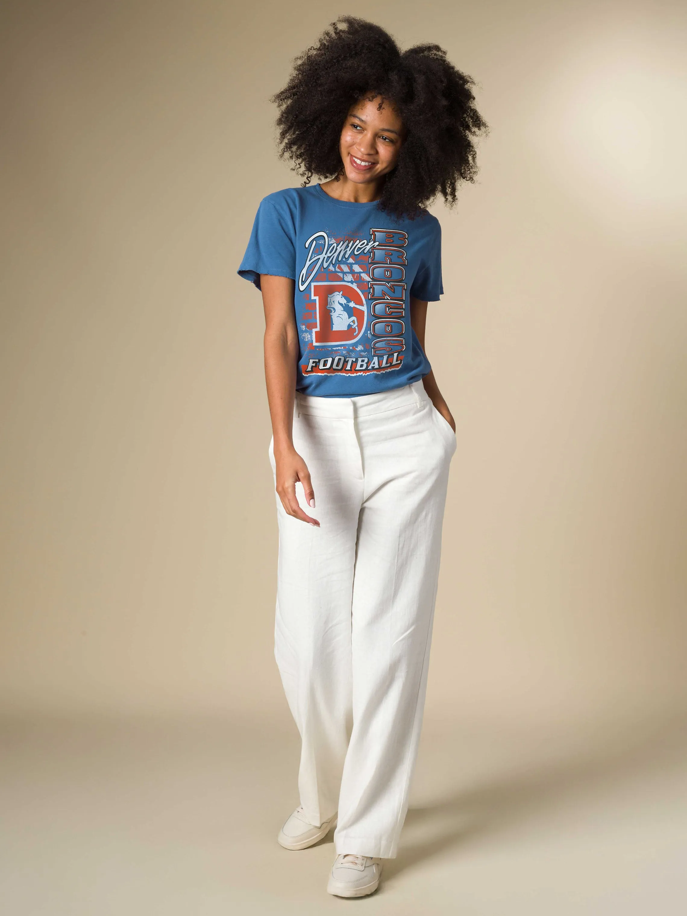 Women's Denver Broncos Brick Vintage Tee sold by Junk Food Clothing product image thumbnail 2