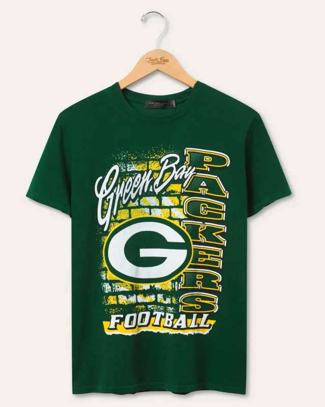 Women's Green Bay Packers Brick Vintage Tee sold by Junk Food Clothing