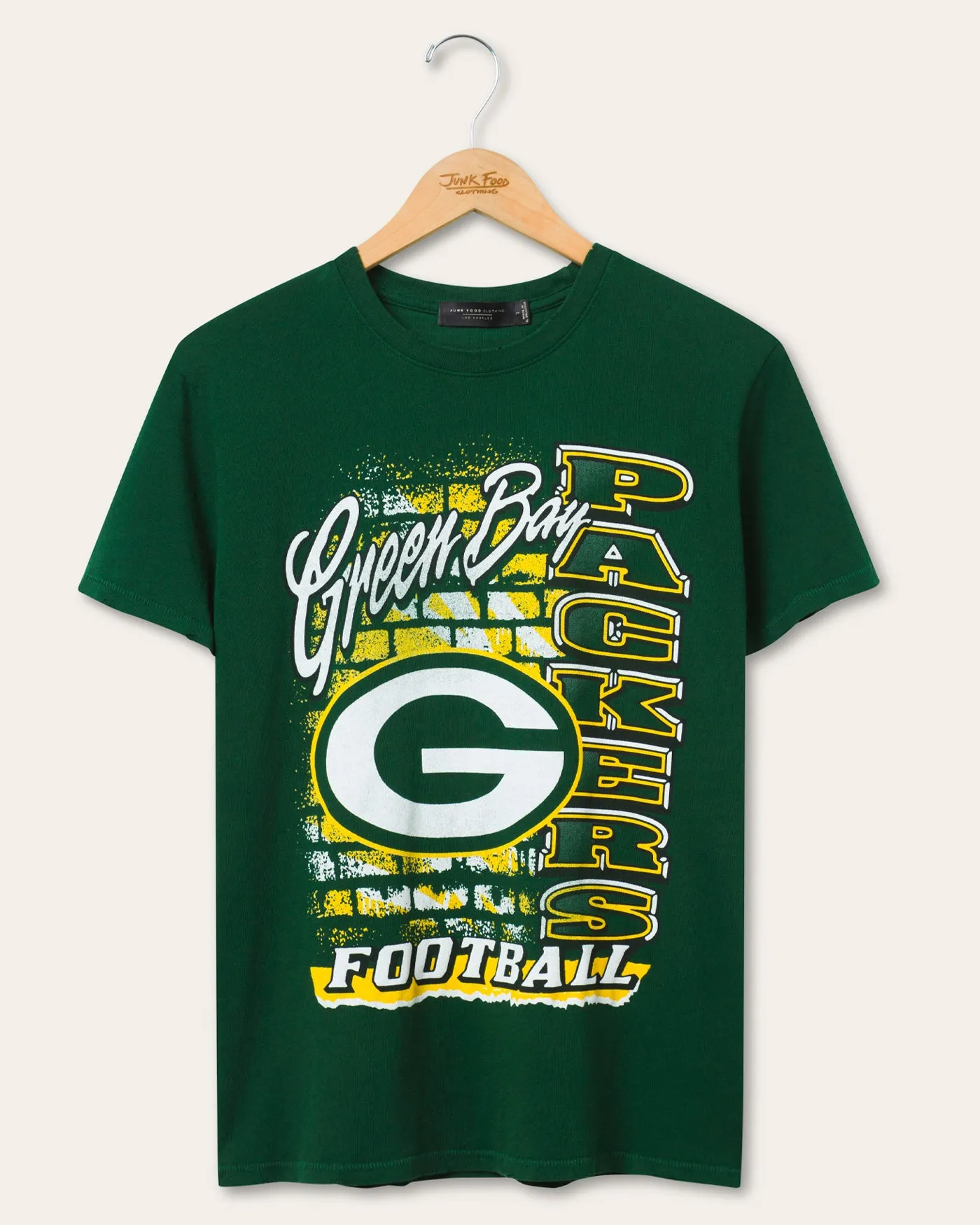 Women's Green Bay Packers Brick Vintage Tee sold by Junk Food Clothing