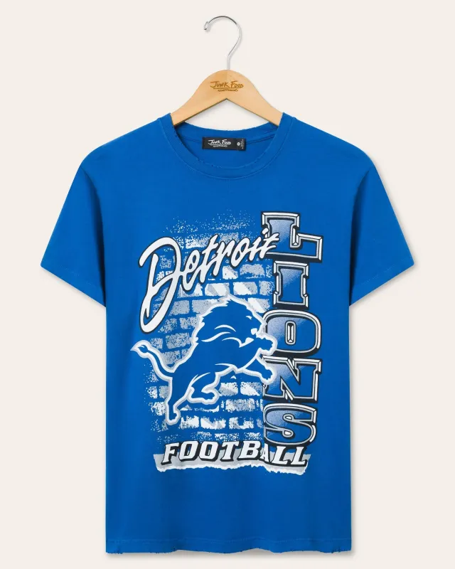 Women's Detroit Lions Brick Vintage Tee sold by Junk Food Clothing