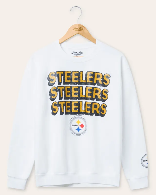 Pittsburgh Steelers Repeat Bling Flea Market Crew Fleece sold by Junk Food Clothing
