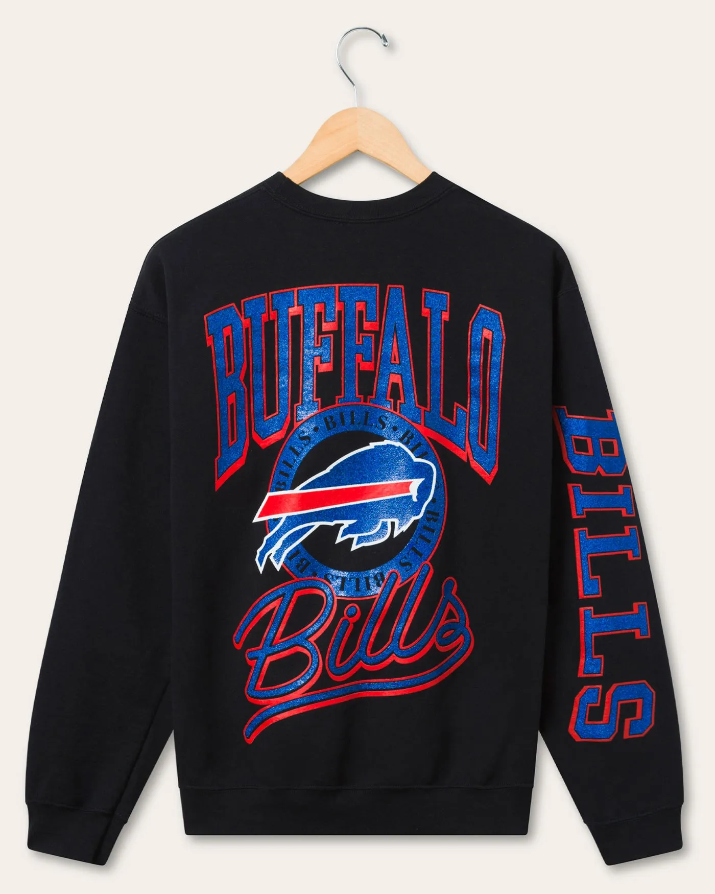 Buffalo Bills Glitter Flea Market Crew Fleece sold by Junk Food Clothing product image thumbnail 2