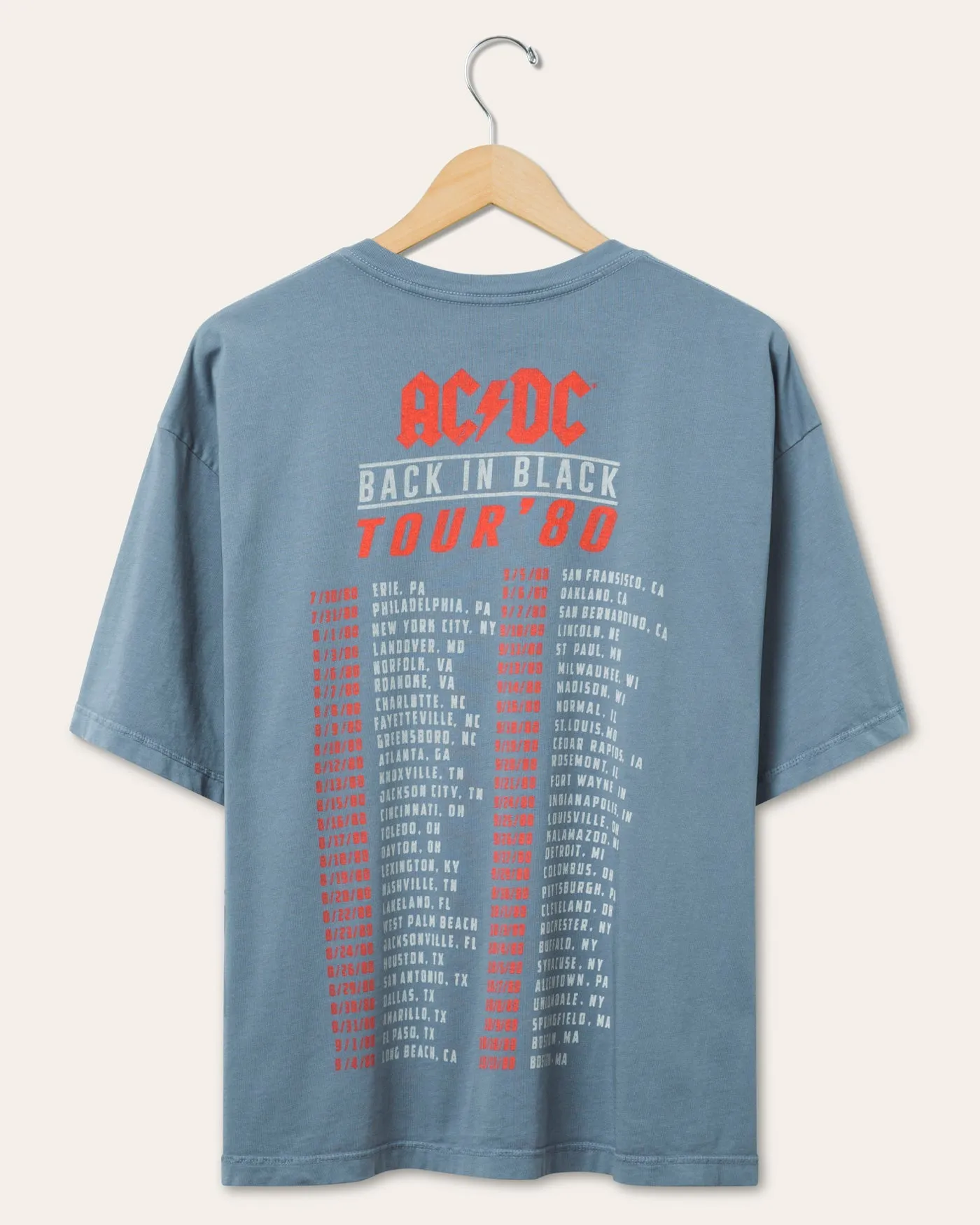 AC/DC Back in Black Tour '80 Hockey Tee sold by Junk Food Clothing product image thumbnail 2
