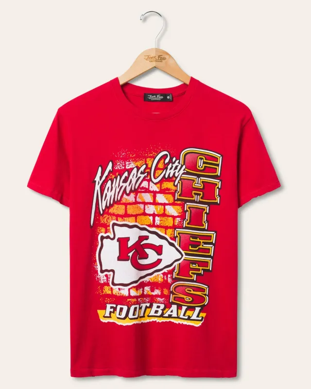 Women's Kansas City Chiefs Brick Vintage Tee sold by Junk Food Clothing