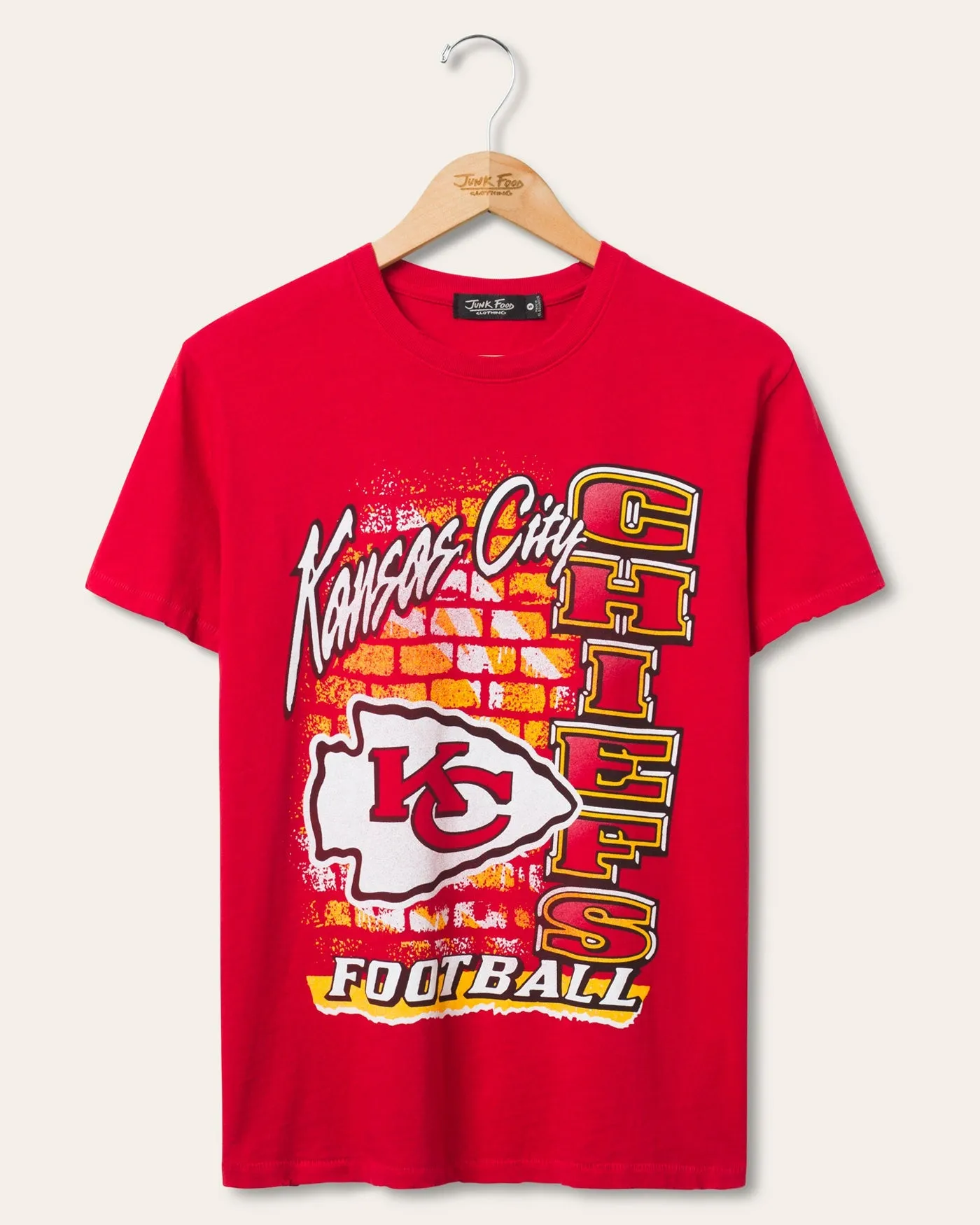 Women's Kansas City Chiefs Brick Vintage Tee sold by Junk Food Clothing