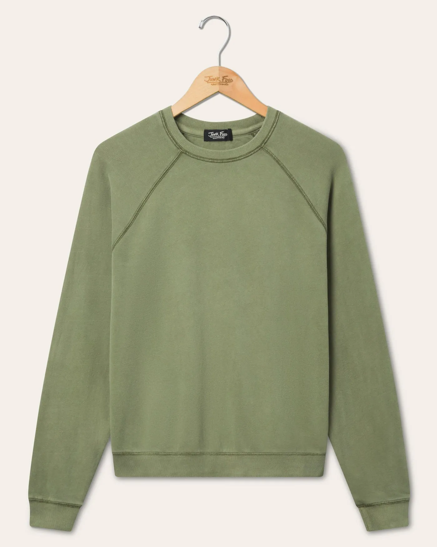 Women's French Terry Raglan Crew Fleece sold by Junk Food Clothing