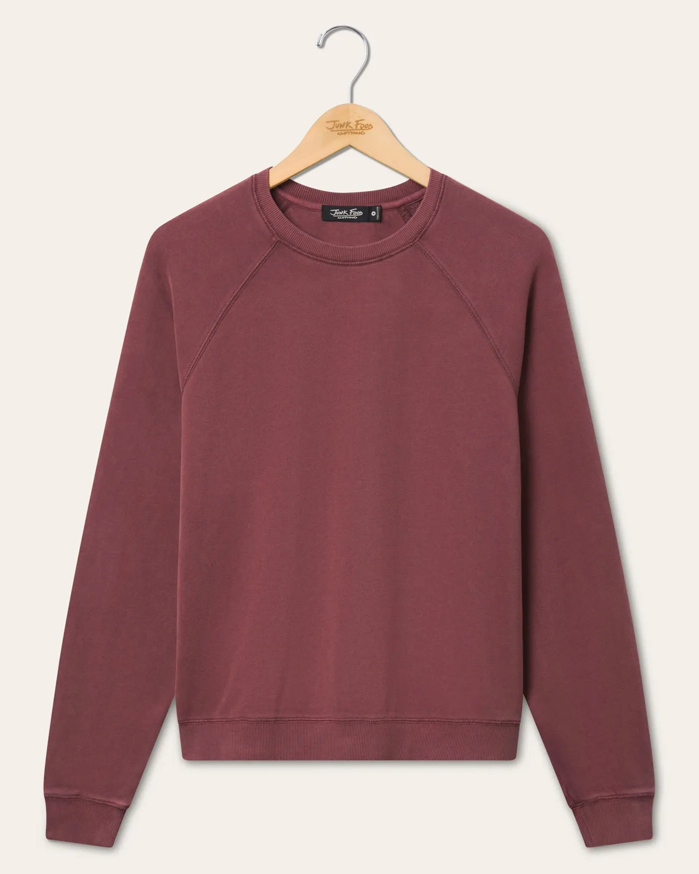 Women's French Terry Raglan Crew Fleece sold by Junk Food Clothing