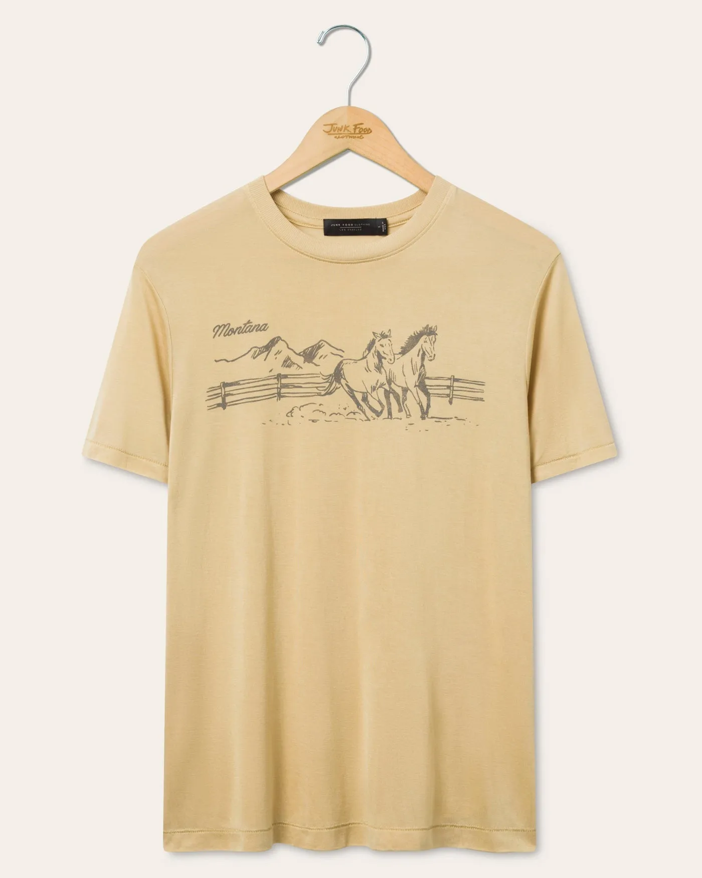 Women's Montana Horses Vintage Tissue Tee sold by Junk Food Clothing