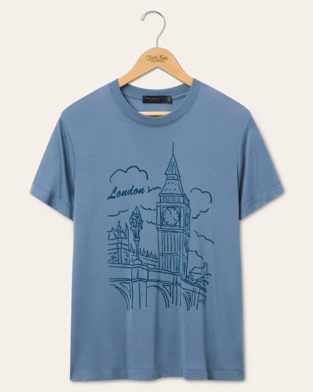 Women's London Big Ben Vintage Tissue Tee sold by Junk Food Clothing