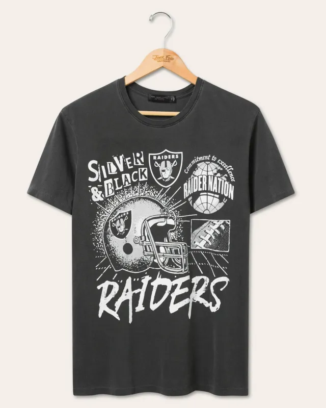 Las Vegas Raiders Silver and Black Vintage Tee sold by Junk Food Clothing