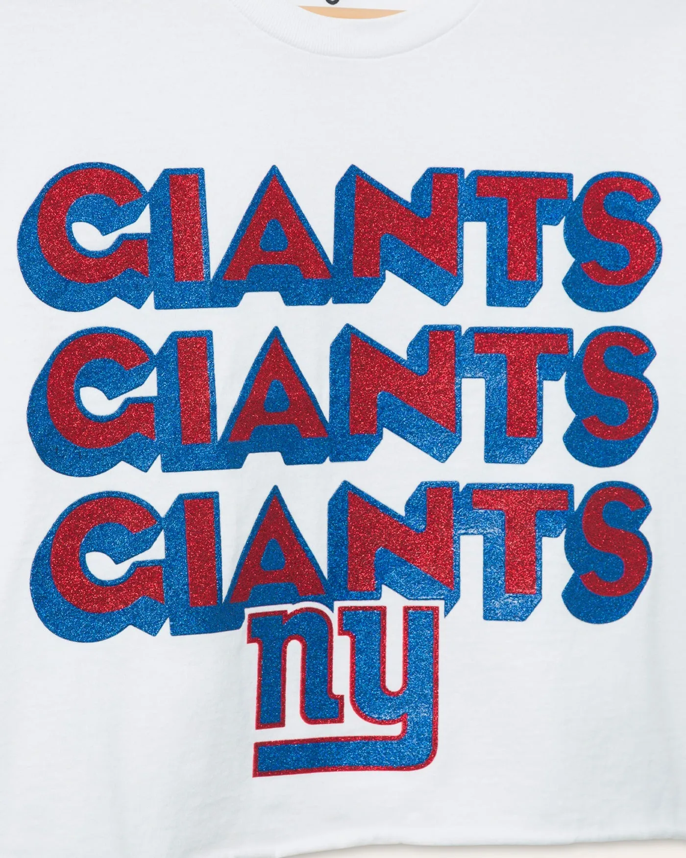 Women's New York Giants Repeat Glitter Flea Market Crop Tee sold by Junk Food Clothing product image thumbnail 3