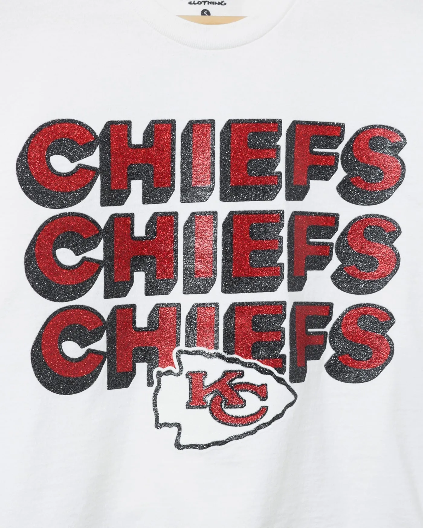 Women's Kansas City Chiefs Repeat Glitter Flea Market Crop Tee sold by Junk Food Clothing product image thumbnail 3