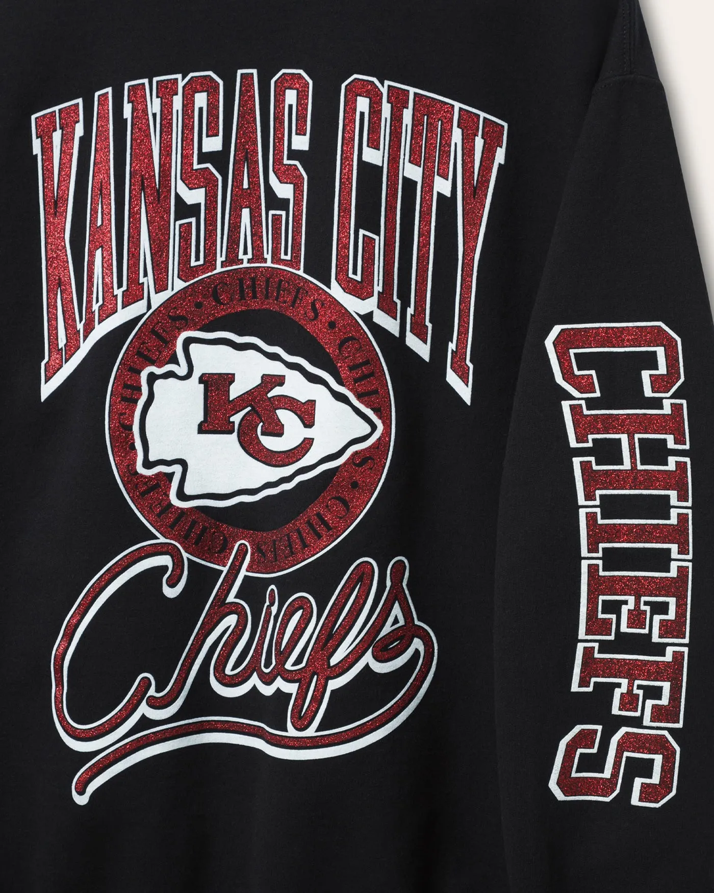 Kansas City Chiefs Glitter Flea Market Crew Fleece sold by Junk Food Clothing product image thumbnail 3