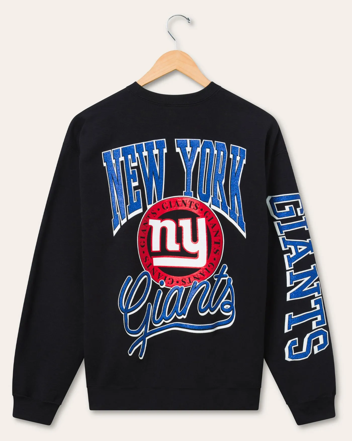 New York Giants Glitter Flea Market Crew Fleece sold by Junk Food Clothing product image thumbnail 2