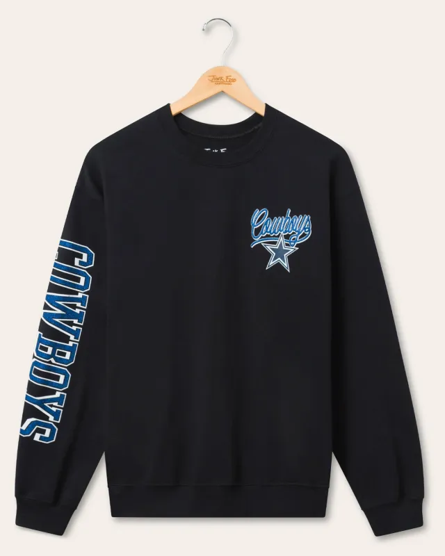 Dallas Cowboys Glitter Flea Market Crew Fleece sold by Junk Food Clothing