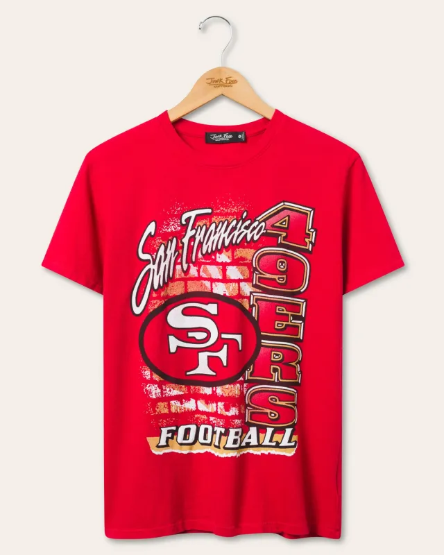 Women's San Francisco 49ers Brick Vintage Tee sold by Junk Food Clothing