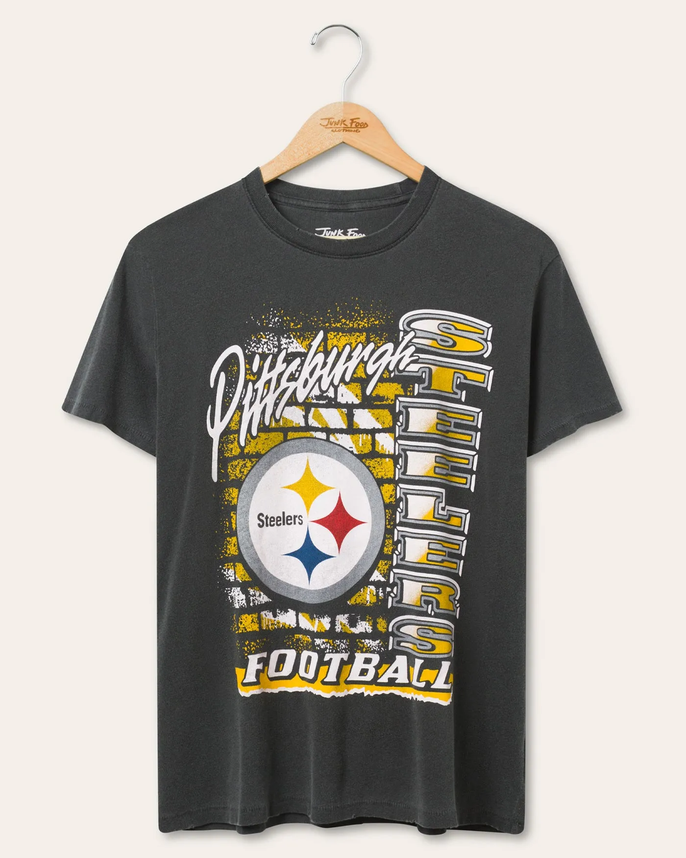 Women's Pittsburgh Steelers Brick Vintage Tee sold by Junk Food Clothing