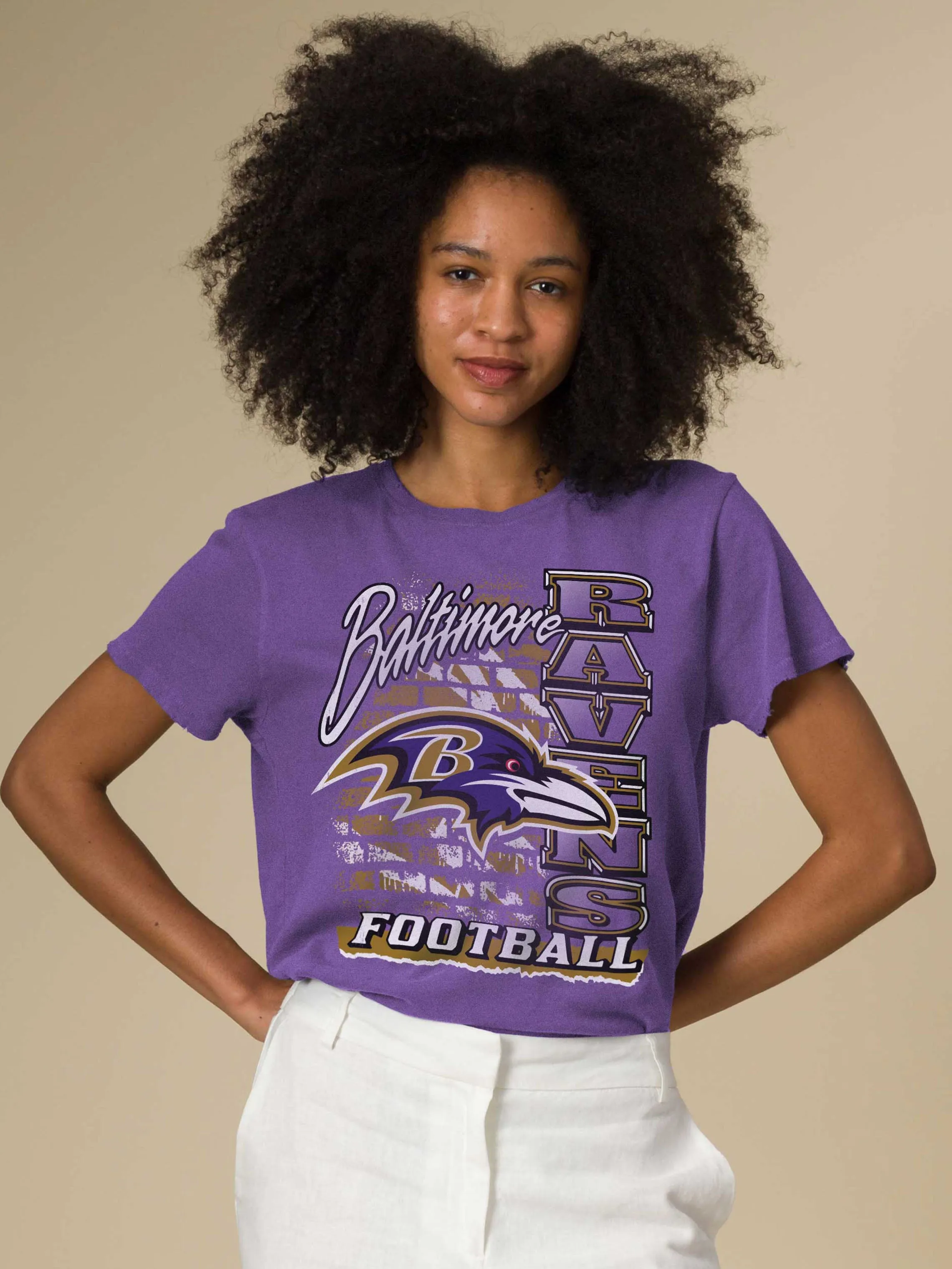Women's Baltimore Ravens Brick Vintage Tee sold by Junk Food Clothing product image thumbnail 3