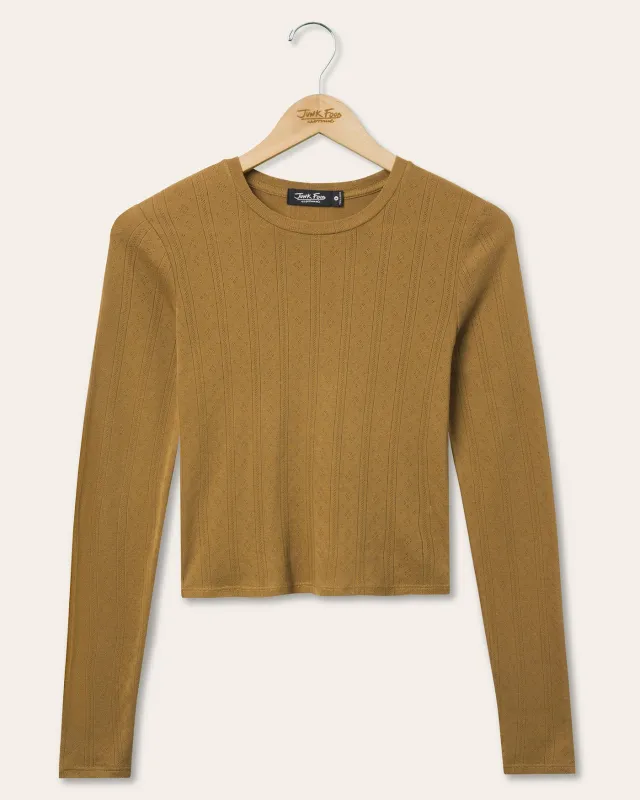 Womens Pointelle Long Sleeve sold by Junk Food Clothing