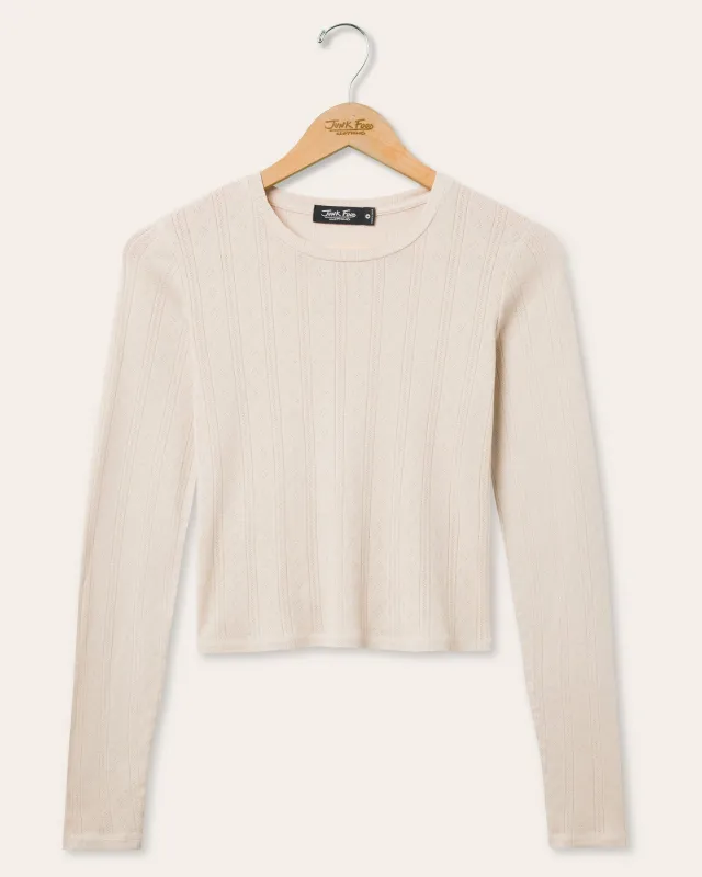 Womens Pointelle Long Sleeve sold by Junk Food Clothing