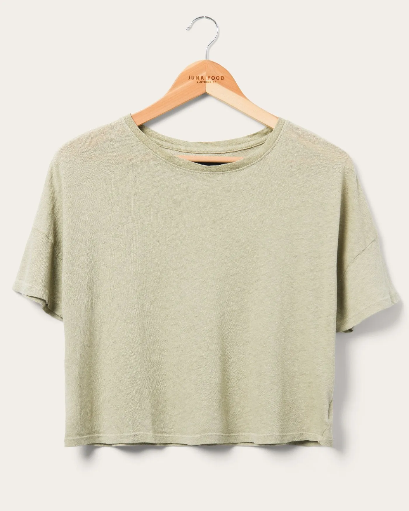 Women's Linen Crop Tee sold by Junk Food Clothing