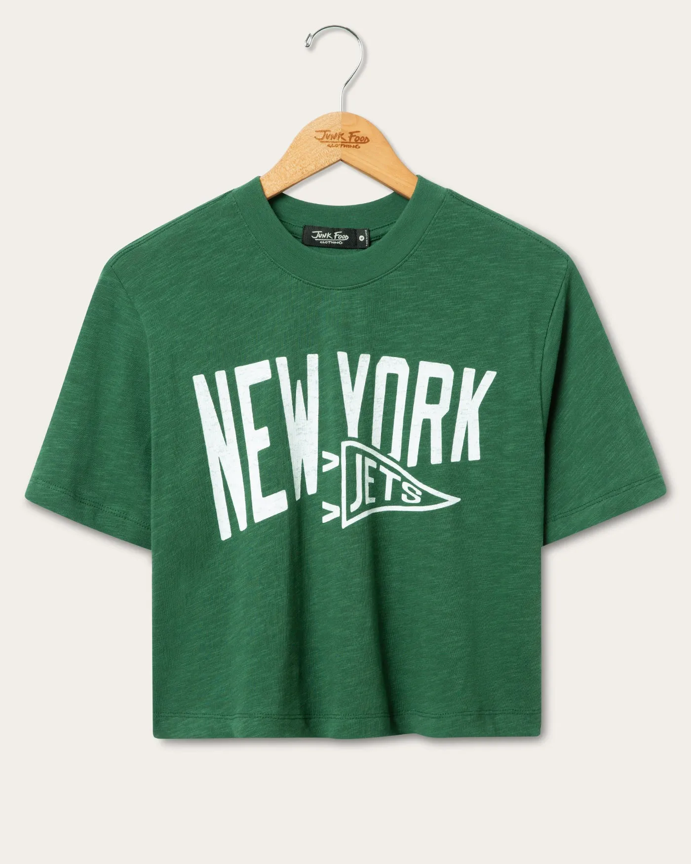 Women's New York Jets Dual Threat Mock Neck Crop Tee sold by Junk Food Clothing