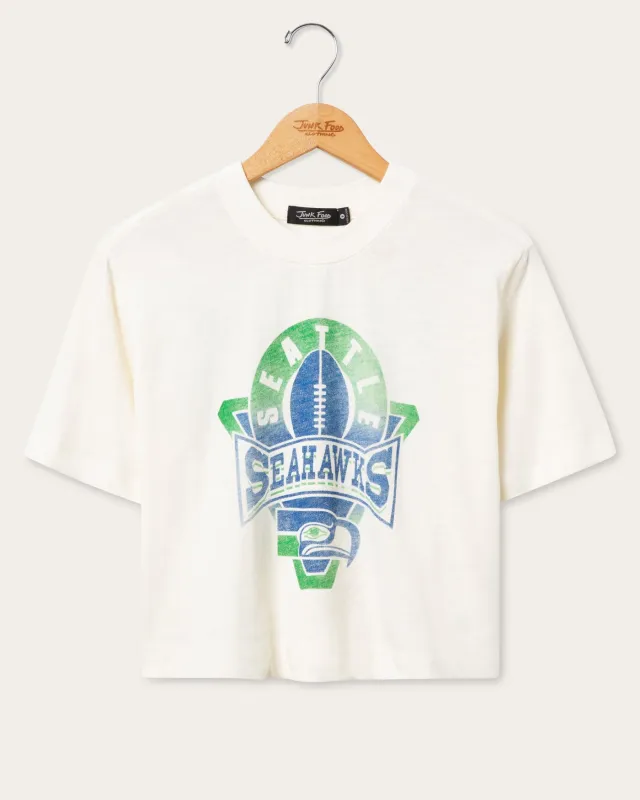 Women's Seattle Seahawks Mock Neck Crop Tee sold by Junk Food Clothing