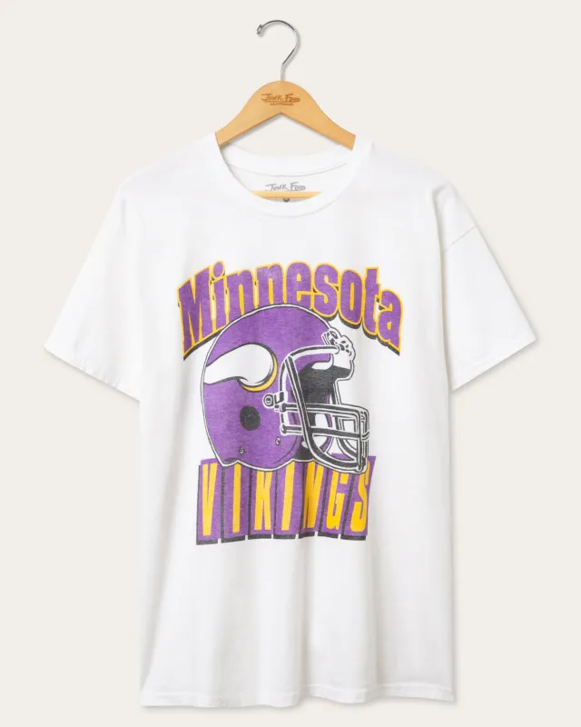 Minnesota Vikings Throwback Helmet Flea Market Tee sold by Junk Food Clothing