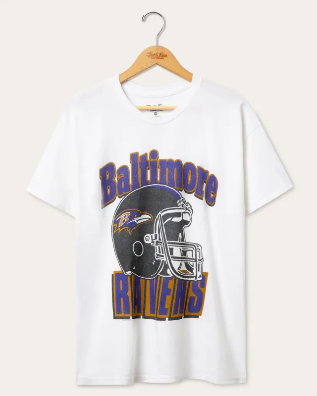 Baltimore Ravens Throwback Helmet Flea Market Tee sold by Junk Food Clothing