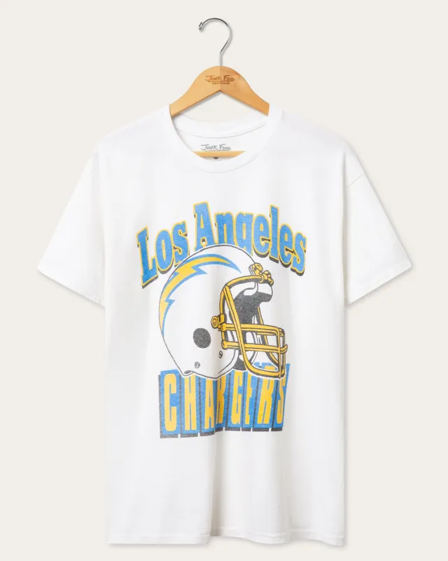 Los Angeles Chargers Throwback Helmet Flea Market Tee sold by Junk Food Clothing