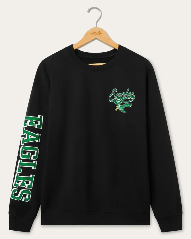 Philadelphia Eagles Glitter Flea Market Crew Fleece sold by Junk Food Clothing