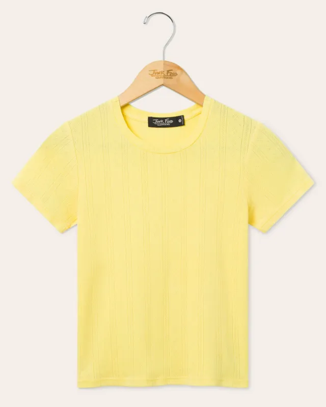 Womens Pointelle Short Sleeve Tee made by Junk Food Clothing